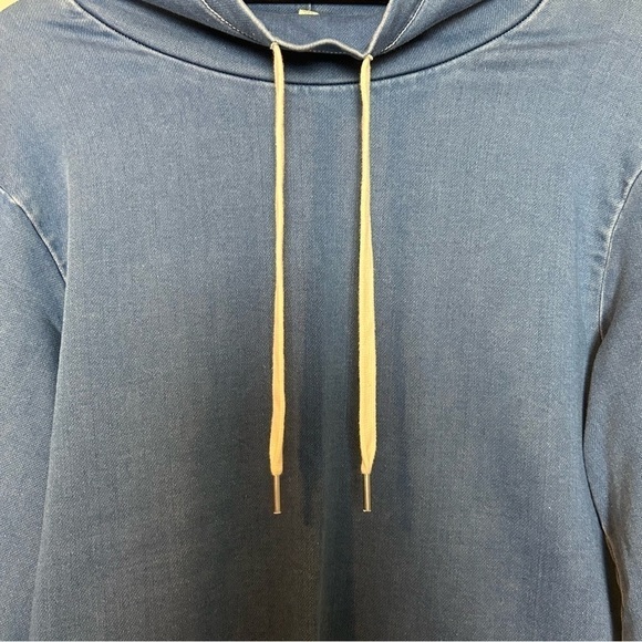 Madewell Denim Tunic Dress Sporty Pull Tie Mock Neck & Two Large Front Pockets - Picture 13 of 13